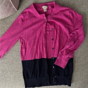 J.Crew Pink and Black Cardigan